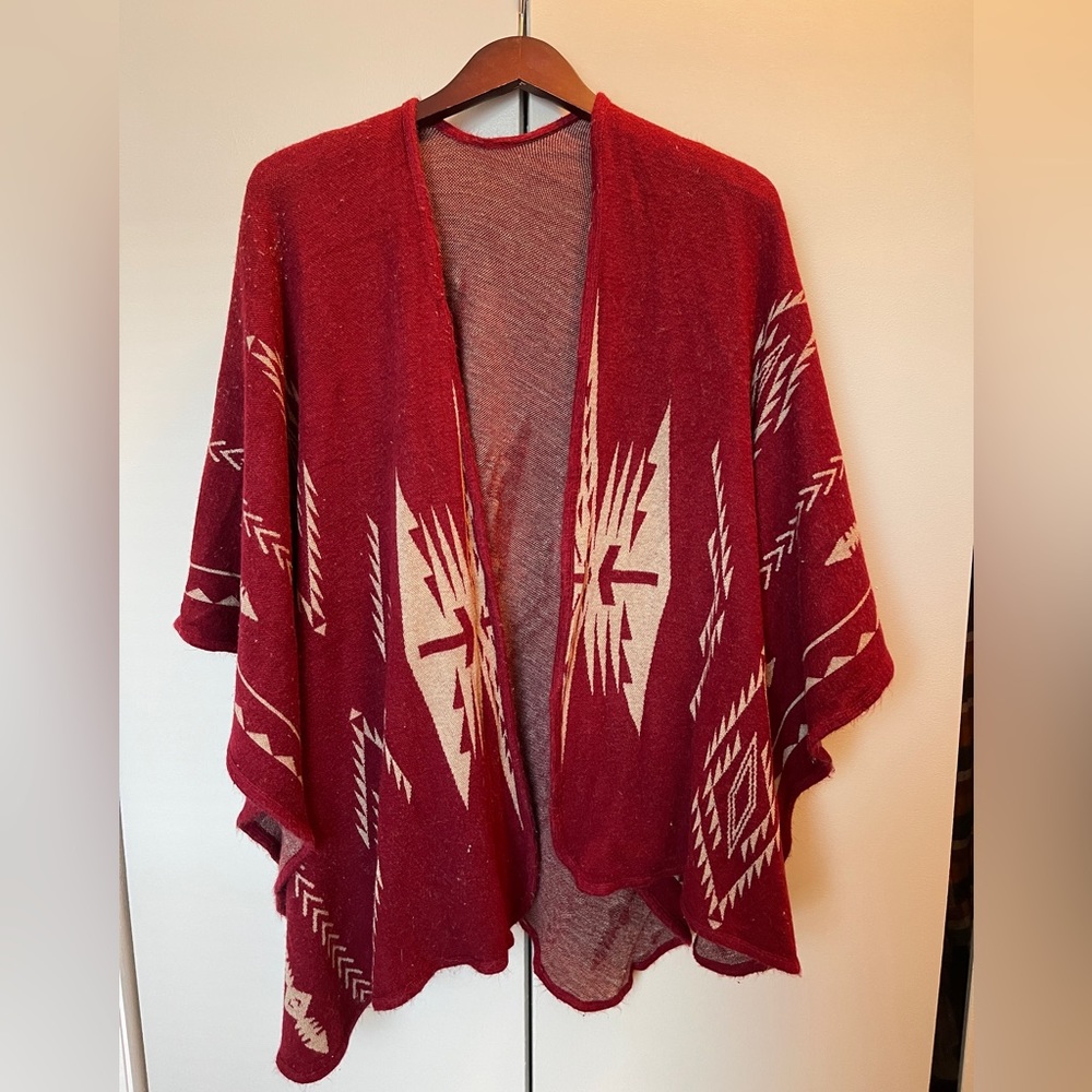 Geometric pattern poncho